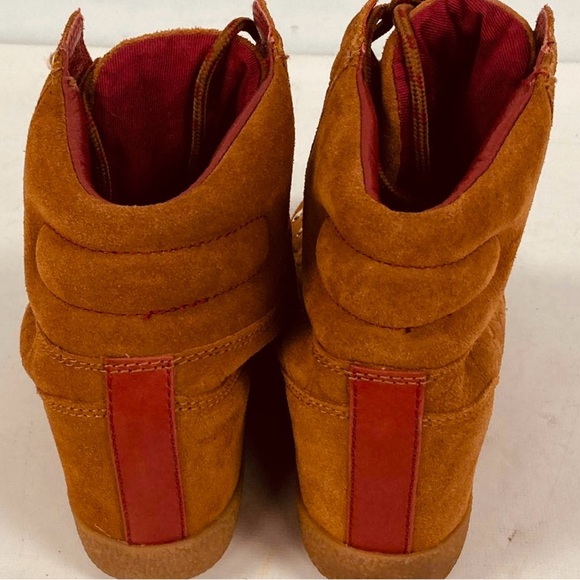 Coach Women's Brown Suede Wedge High Top Sneaker / Boot size 7.5 Women’s - Picture 2 of 5